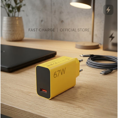 67W Original Fast Charging Adapter – High-Speed USB Wall Charger for Android & Type-C Devices - Mugzu