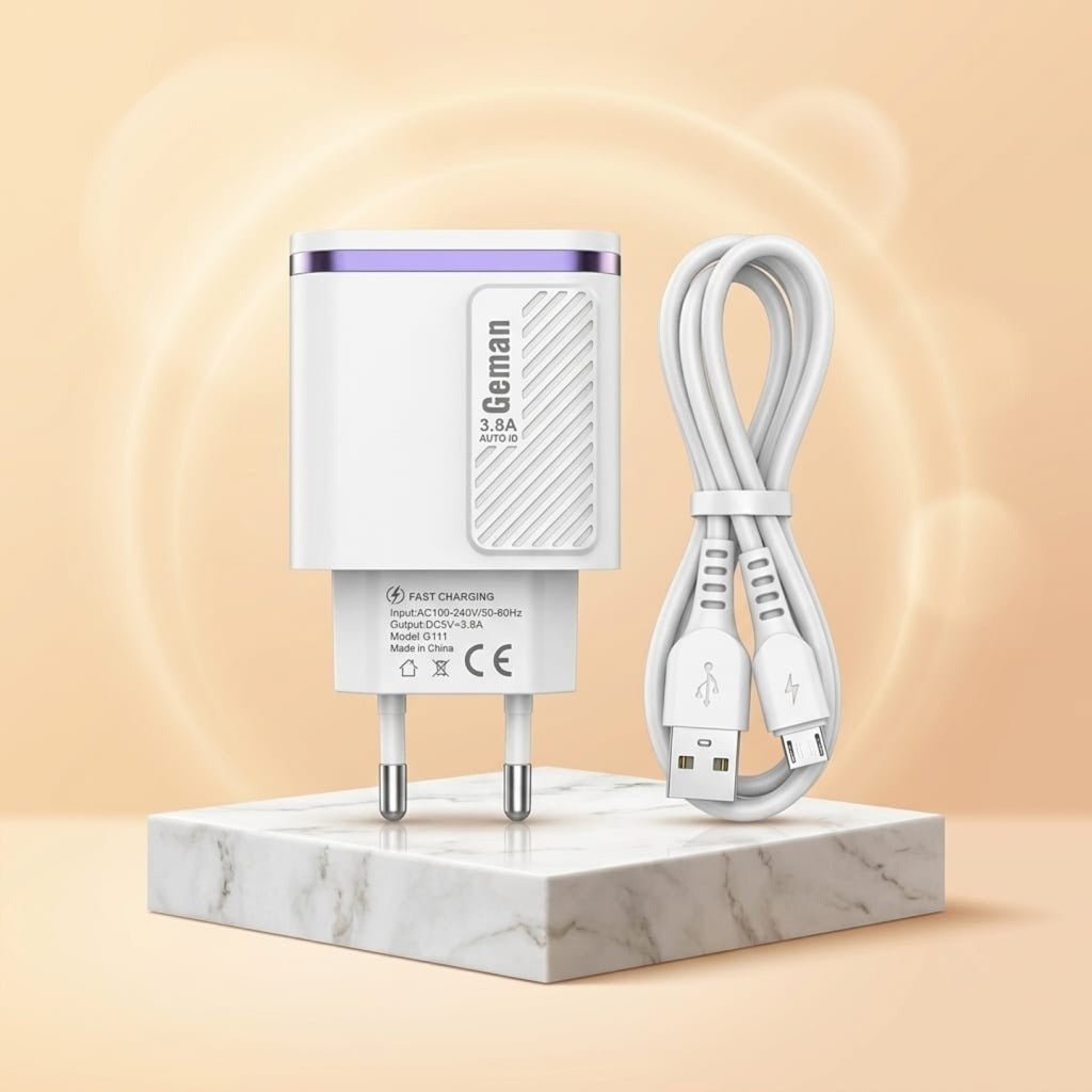 Geman 3-Port 18W Fast Charging Adapter – Power 3 Devices Simultaneously - Mugzu