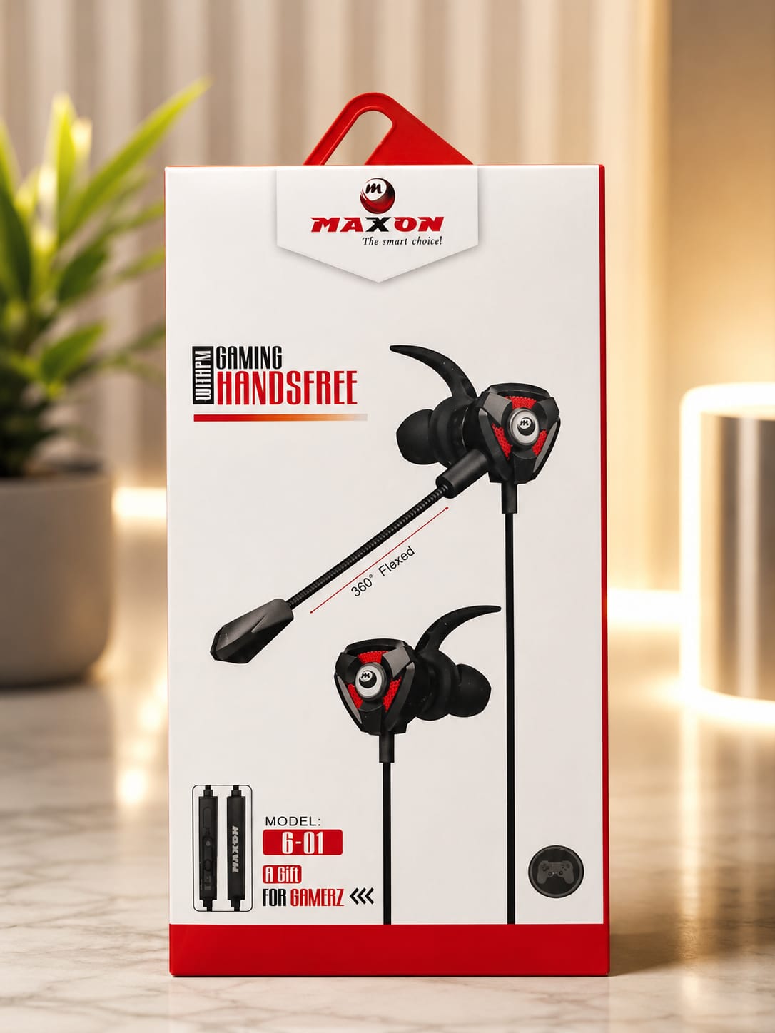MAXON G-01 Gaming Earphones with HD Microphone | Wired Stereo Earbuds for Mobile Gaming & Calls - Mugzu